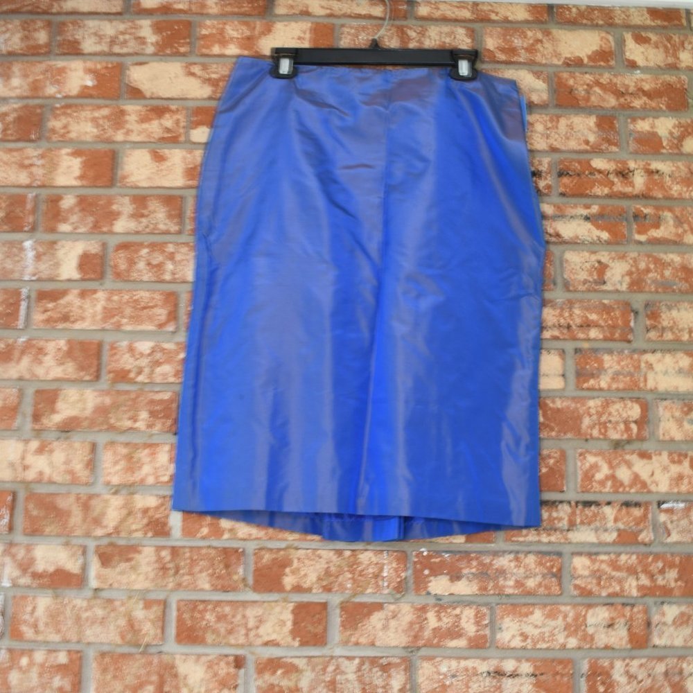 Doncaster Blue Silk Skirt